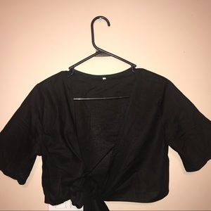 Black tie top(tie in front or side)